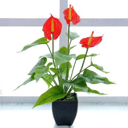 Lily Potted Green Plants Greenery Flower Ornaments With Basin Artificial For Home Office Bedroom Desk Center Decoration