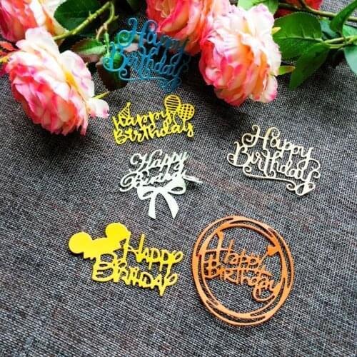 Happy Birthday Circle Metal Cutting Dies Stencil DIY Scrapbooking Album Stamp Paper Card Embossing Crafts Decor