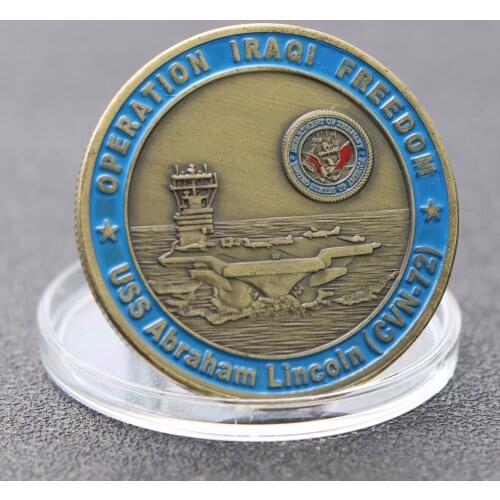 Sanit George Pray And Free Uss Abraham Lincoln Aircraft (cvn-72) Military Challenge Coin USA Operation Iraqi Freedom Coins