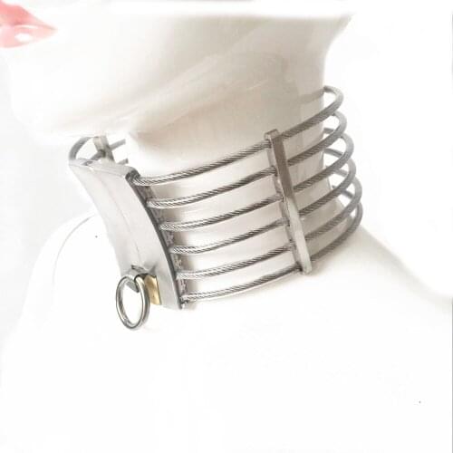 Male&Female Stainless Steel Collar Sex Toys for Couples Slave Bondage Restraints Neck Collar Erotic Play Game BDSM Metal Toys
