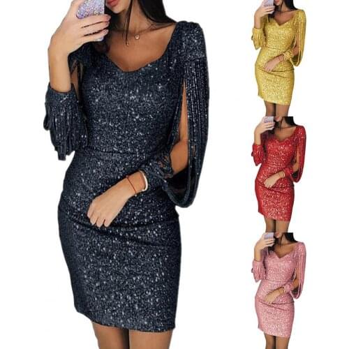 Soft Sexy Shiny Sheath Dress All Match Night Club Dress Sheath Dress for Dating