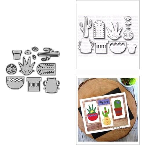 2021 New Cactus Aloe Flower Pot Metal Cutting Dies for DIY Scrapbooking Decor and Card Making Paper Craft Embossing No Stamps