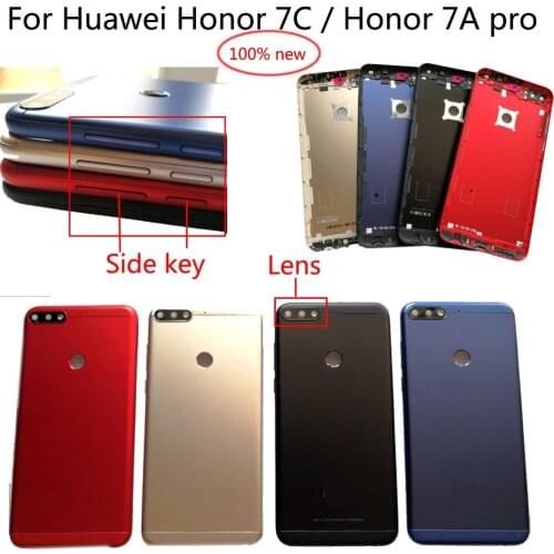 100% Orig New 6" For Huawei Honor 7C LND-AL30 LND-AL40 TL29 TL30 TL40 Rear Back Door Housing Battery Door Cover + Side Key Lens