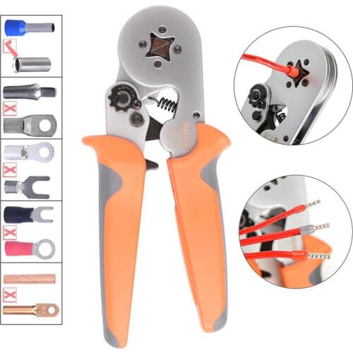 Crimper Plier HSC8 6-4 Self-Adjustable Crimping Tools Used for 0.25-6.0mm2 (AWG23-10) Cable End-Sleeves