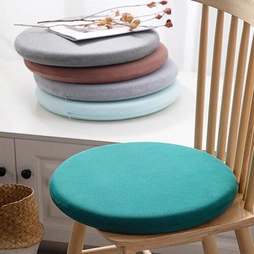 Round Shape Seat Cushion Solid Memory Cotton Thicken Chair Cushion Soft Padded Cushion Pad Home Decoration Home Textile