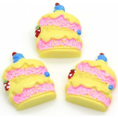 50/100pcs Simulation Re-ment Double Cream Cake Resin Charms Flatback Food Cake Resin For Cream Glue Phone Shell Or Pencil-box
