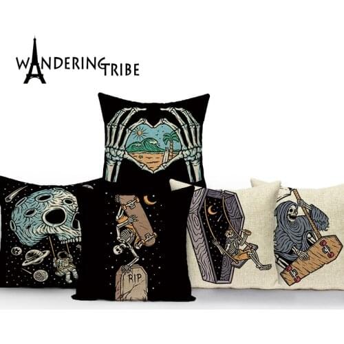 Festival Style Pilow Cover Home Decor Cover For Pillow Halloween Pattern Pillows Decorative Living Room Pillowcase Cushion Cover