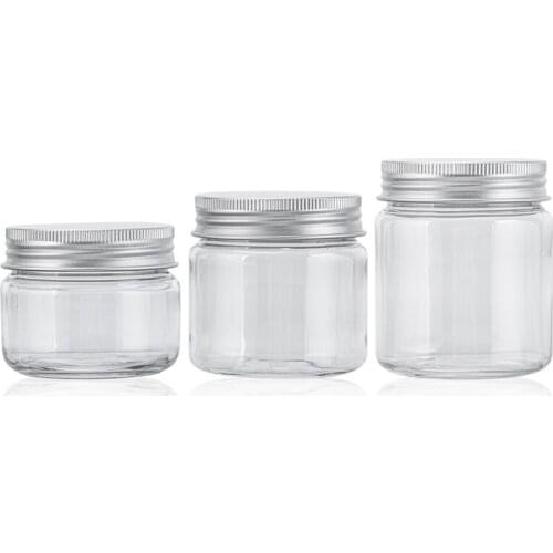 60ML 100ML 120ML 50pcs Empty Clear Plastic Round Cream Lotion Jar Bottle With Black White Lids Screw Cap 60G Cosmetic Containers