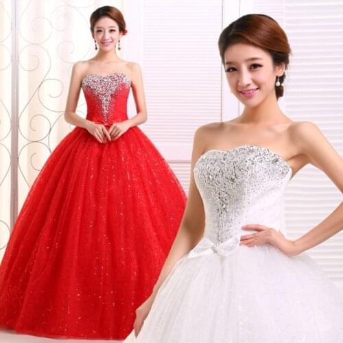 Ruthshen Red Ivory Tulle Ball Gown 2020 Beading Crystal Quinceanera Dresses Bow Robe De Bal 15 Sweet Sixteen Debutante Gowns
