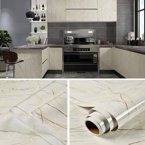 DIY Self-Adhesive Waterproof PVC Marble Pattern Contact Wallpapers Bathroom Kitchen Countertop & Cabinets Decorative Renovation