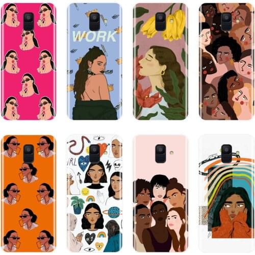Phone Case Silicone For Samsung Galaxy A6 A8 Plus 2018 Black Girl Back Cover For Samsung Galaxy A6 A7 A8 2018 A3 A5 2016 2017