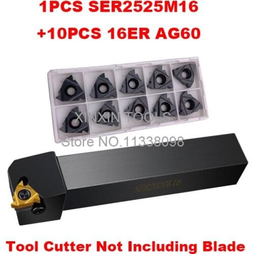 SER2525M16 External thread CNC Turning tool 1pcs+16ER AG60/16ER AG55 Carbide insert 10pcs 11pcs/set