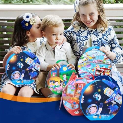 Vokmascot 60 PCS Children Jigsaw Puzzles Educational Early Childhood High-end Gifts Gift Box
