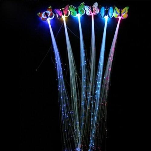 Rave Colorful Wigs Glowing Flash Led butterfly bun Braid Clip Hairpin Decor Ligth Up Show New Year Christmas Party supplies