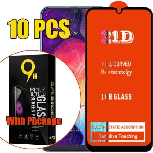 10pcs 21D Tempered Glass Screen Protector For Samsung Galaxy Note 10 Lite A10S A20S A30S A40S A50S A70S M01 M11 M21 With Box