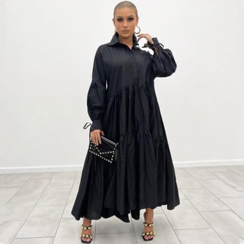 S-4XL Autumn Dress Vintage Sexy Lantern Sleeve Long Maxi Dress Beach Bohemian Women Summer Sundress 2021 Casual Vestidos