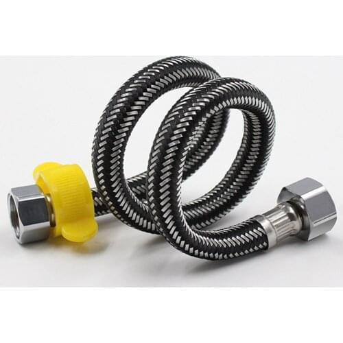 1/2" Hose Shower Bathroom Sink Double-Headed Plumbing Stainless Steel Water Heater Toilet Corrugated Basin Pipes