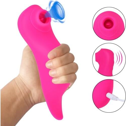 10 Modes Nipple Stimulation 2 in 1 Tongue Oral Licking Vibrator Clitoral Sucking Vibrator Sex Toys for Women G-spot Massager