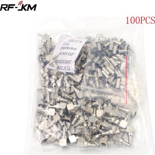 100pcs/lot CRC9 Male Plug Right Angle Crimp RF Connector For RG174 RG178 RG316 LMR100 Cable