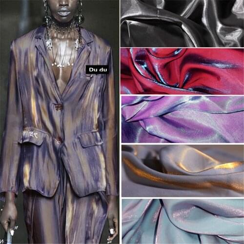 50*145cm Discoloration Clothing Fabric Laser Reflective Rayon Fabric Hanfu Coat Shirt Down jacket Dress Fabric DIY