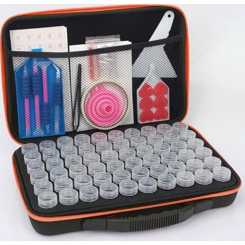 60-Slot 5D Diamond Painting Storage Box Diamond Painting Accessories Tools Jewelry Bead Storage Jar Ring Sparkling Rhinestones