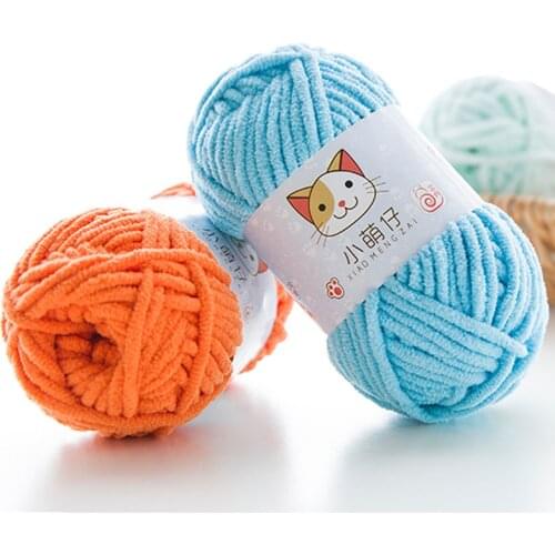 50g Velvet Yarn for Knitting Baby Scarf Hat Soft Thickness Line Crochet Chunky Yarn Autriche Getzer