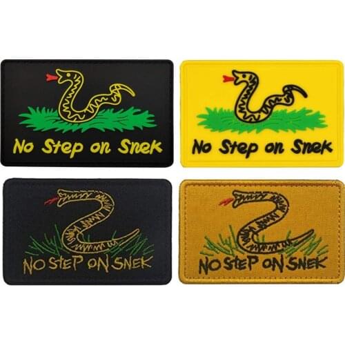 No Step on Snek Embroidery PVC Patch Armband Badge Military Sewing Applique Embellishment Tactical Decorative Patches
