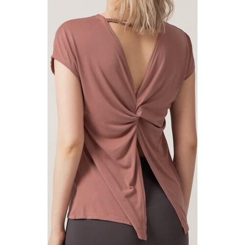 Quick-drying Sports Top Split Beautiful Top Women Sport New Loose T Shirt For Fitness Women Short-sleeved Fitness Clothing