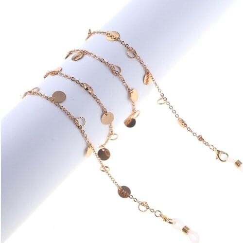 Fashion Sunglasses Chain Gold Hollow Heart Round Handmade Reading Glasses Chain Eyeglass Cord Holder Lanyard Necklace Strap