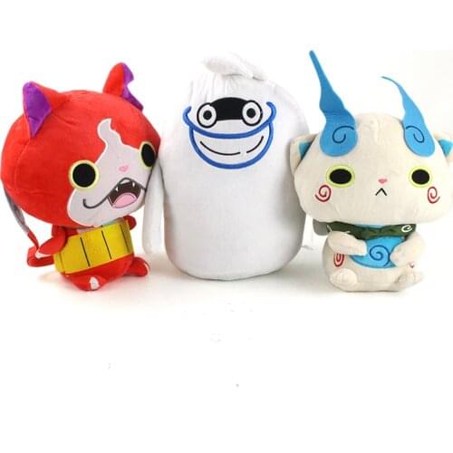 22-30cm 3style Yokai Watch Plush Toy Kawaii Youkai Watch Jibanyan Komasan Whisper Plush Stuffed Animals Toys Doll