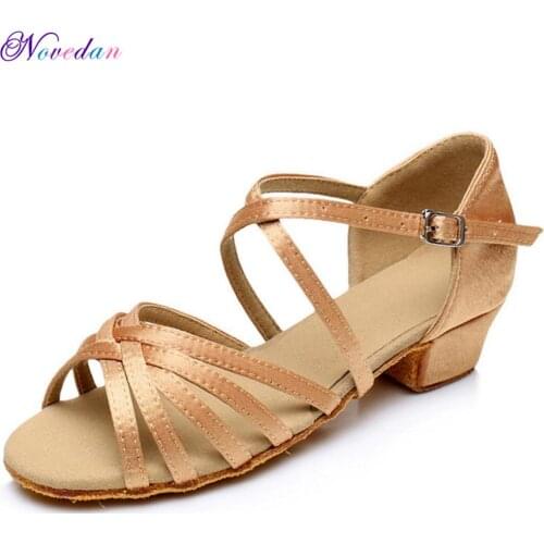 Children Latin Dance Shoes Girls Woman Ballroom Tango Dancing Shoes Wholesale Dance Shoes For Girls Low Heel Kids Salsa Sandals
