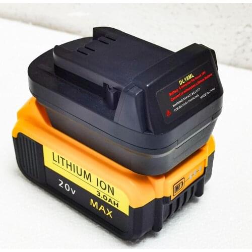 DL18ML Li-Ion Battery Converter Adapter for Milwaukee 18V~20V GSR180-LI BAT609 Used To for Milwaukee 18V~20V Tool