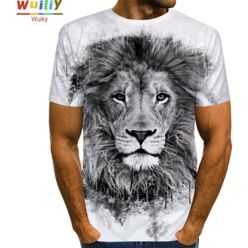 Lion T-shirt For Men Summer Animal Graphic 3D Print Streetwear Tees Sport Hip Hop T Shirt Women/Men Lions Novelty Tops