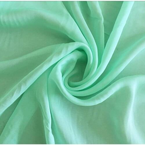 By the Yard 100% Silk Nature Green Undyed 10 momme 140 width Silk Crepe de Chine Green Dress Fabric for Dyeing and PaintingB13