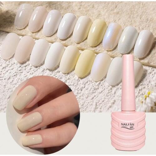 Nail Polish Milky White Color Light Color Series Soak Off UV Gel Nail Polish Semi Permanent Nail Gel Varnishes Lacquer Nail Art