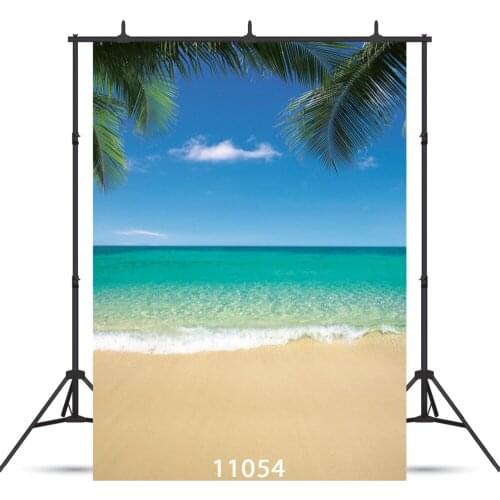 Seaside Palm Tree Waves Summer Scenic Children Vinyl Photography Backdrops For Photo Studio Props Backgrounds for Photography
