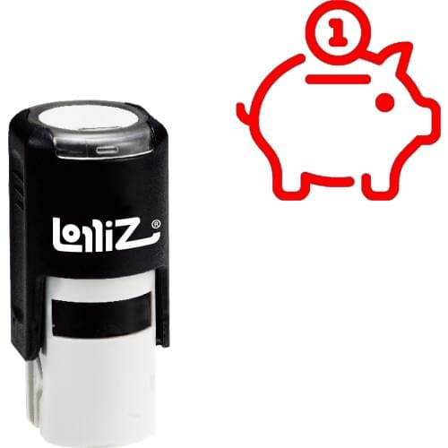 LolliZ Piggy Bank Self-Inking Rubber Stamp - Modern Symbol Series
