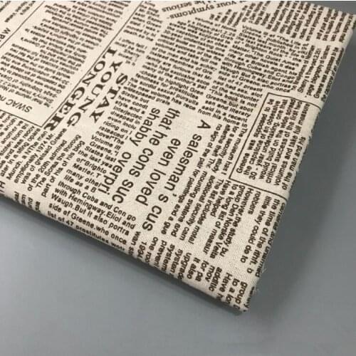 Patchwork linen fabric cotton printing English letter by meter DIY sofa tablecloth curtain background apron made cotton fabric