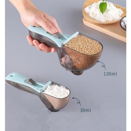 Adjustable Measuring Cups 2 Pcs Measuring Spoons Markings Scoop Teaspoons Kitchen Measuring Spoon Measuring Tools Kitchen Access