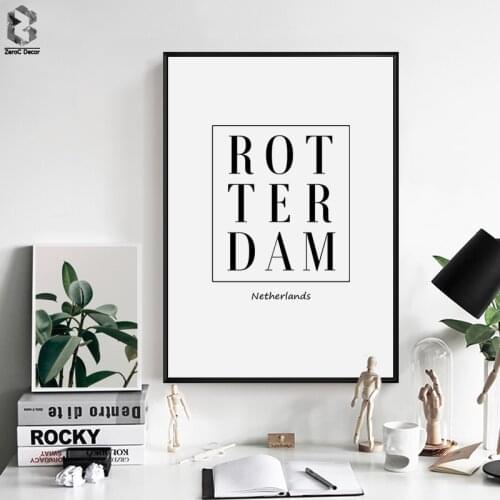 Scandinavia Fresh Plant Wall Art Canvas Poster Print Rotterdam Netherlands Nordic Decoration Painting Decorative Picture