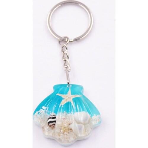 New Fashion Simple Shell-shaped Key Ring Wild Luminous Stone Starfish Keychain Pendant Party Small Accessories
