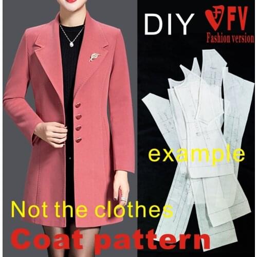 Clothing DIY pattern womens fashion coat coat pattern sewing design drawing BFY-210