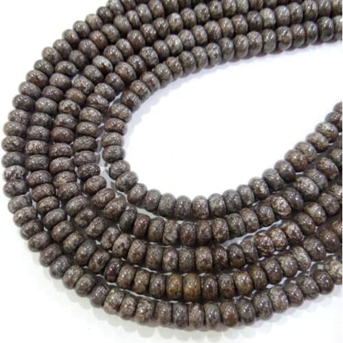Wholesale Natural stone Brown Snowflake Obsidian Rondelle Beads 4*6mm 5*8mm Spacer Beads For Jewelry Making Bracelet Accessories