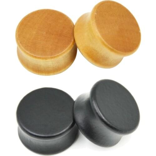 PAIR Organic Solid Wood Double Flared Ear Gauge Plug Tunnel Expander Piercing Saddle Expander Stretchers Body Jewelry Earlets