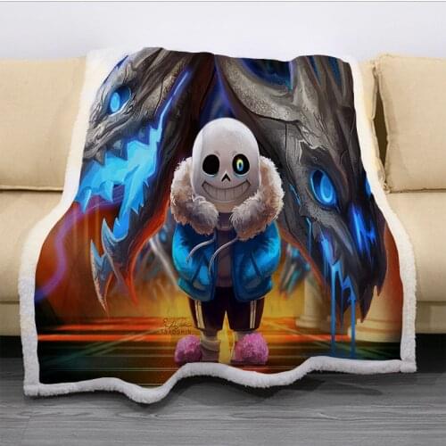 Game Undertale Sans Plush Blanket Throw for Sofa Bed Cover Single Twin Bedding Kids Boy Girls Gift