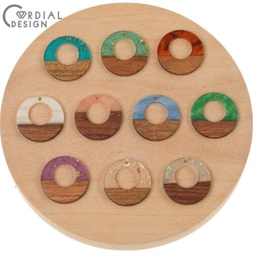 Cordial Design 50Pcs 28*28MM Earrings Accessories/Hand Made/Natural Wood & Resin/Pendants/DIY Making/Jewelry Findings Components