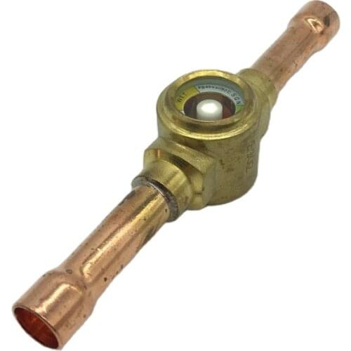 1/2" sight glass with solder connection has a unique high accuracy moisture indicator for CFC, HCFC, and HFC refrigerants