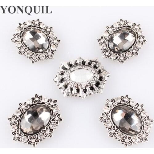 16*22 MM Sewing On Rhinestone Buttons Transparent Glass Flatback Gems Strass Stones For Clothes Dress Crafts 20Pcs/Lot MYQB104