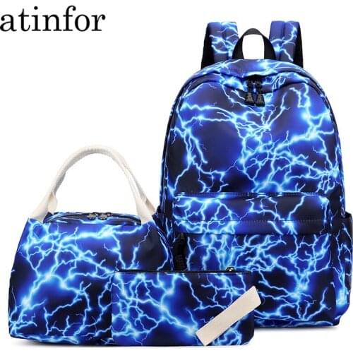 Atinfor Brand School Bags for Teenage Girls Fashion Multifunctional Bag Set Waterproof Nylon Schoolbag Backpack Set