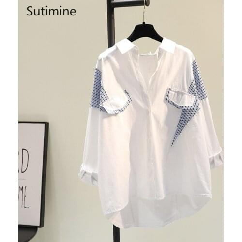 Женские рубашки в полоску Sutimine China At AliExpress